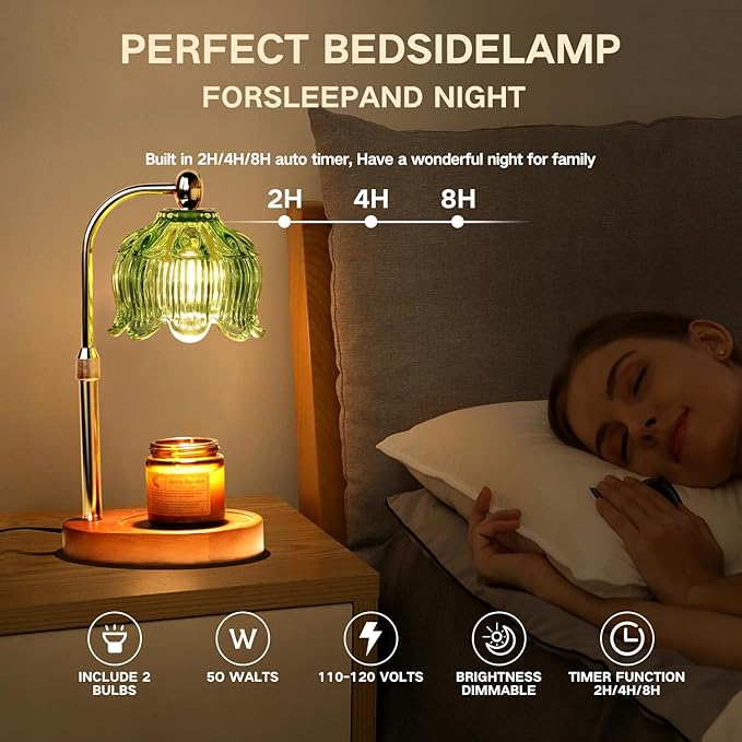 GEEZO Fragrance Candle Warmer Lamp，Electric Candle Warmer with Timer & Dimmer，Mom Christmas Birthday Gifts for Women, House Warming Gifts New Home Bedroom Decor-HomvellaHome