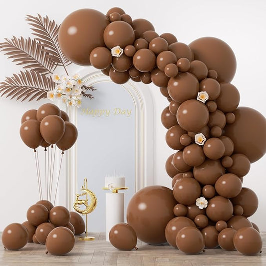 130pcs Brown Balloons Different Sizes 18" 12" 10" 5" Dark Brown Party Latex Balloons for Birthday Baby Shower Gender Reveal Graduation Wedding Anniversary Party Decorations-HomvellaHome