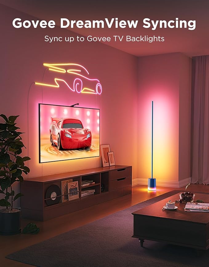 Govee Floor Lamp 2 with Matter, RGBIC, Warm Cool White LED, Alexa Compatible, 1725lm, Music Sync, Scene Modes, Smart Floor Lamp for Living Room, Bedroom, Blue(1 Pack)-HomvellaHome