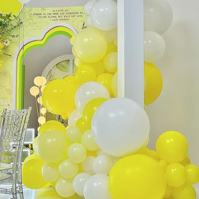 130pcs Pastel Yellow Balloons Different Sizes 18" 12" 10" 5" Light Yellow Latex Balloon Garland Arch Kit for Birthday Baby Shower Graduation Wedding Gender Reveal Party Decorations-HomvellaHome