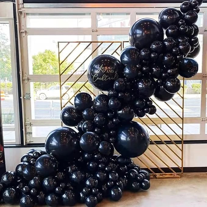 130pcs Black Balloons Different Sizes 18" 12" 10" 5" Party Latex Balloons for Birthday Graduation Baby Shower Anniversary New Year Holiday Party Decorations-HomvellaHome