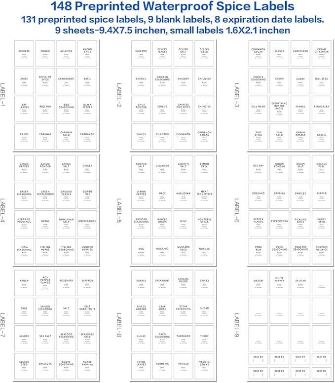 Glass Spice Jars with Bamboo Lids - 20 Pcs Thicken(2.4mm) 6oz Airtight Seasoning Containers with 131 Waterproof Minimalist Spice labels Preprinted - Small herb Jars for Pantry Organization and Storage-HomvellaHome
