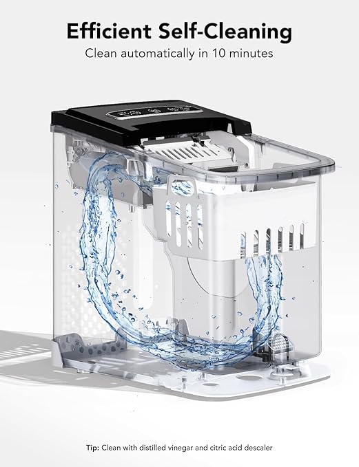 GoveeLife Smart Countertop Ice Makers, Portable Ice Maker Machine with Self-Cleaning, 6 Mins 9 Bullet Ice, 26lbs/24Hrs, Voice Remote for Home Kitchen Party Camping, with Ice Scoop Stainless Silver-HomvellaHome