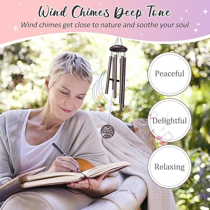 Gifts for Mom, 25''Wind Chimes, Mother Birthday Gifts for mom from Daughter Son, Mothers Day, Thanksgiving, Christmas Day Gift Ideas for Love Rreminder-HomvellaHome