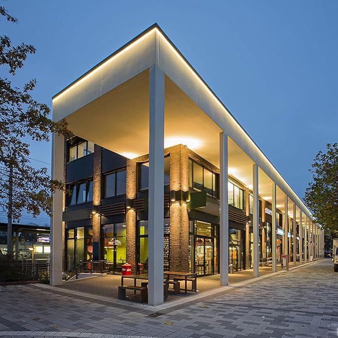 GZBtech Flexible LED Neon Rope Lights 33FT,AC 110-120V Waterproof Strip Light, 120 LEDs/M Cuttable Connectable Neon Lighting for Indoor Outdoor Home Decor/Commercial Building Use-Warm White 10M-HomvellaHome