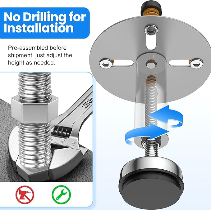 Garbage Disposal Support, Adjustable Spring Shock Absorber Bracket (5.91-7.87 inches), Holds Up tp 440lbs, Stainless Steel Noise Reduction Installation Kit-HomvellaHome