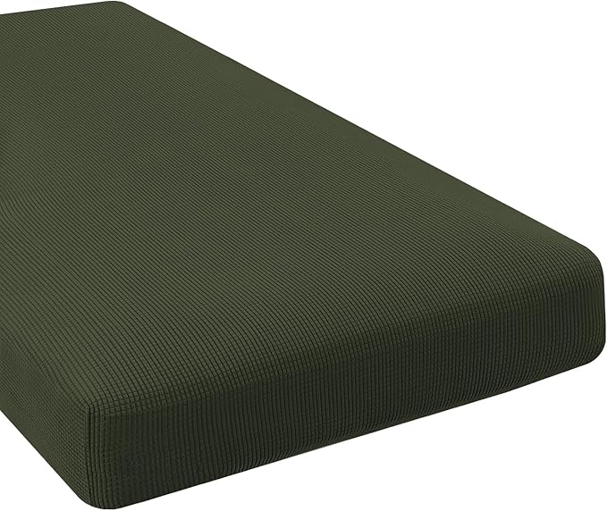 H.VERSAILTEX Super Stretch Individual Chaise Cover Sectional Couch Covers for L Shaped Sofa Both Left/Right Featuring Thick Jacquard Textured Twill Fabric (1 Piece Chaise Cover, Olive)-HomvellaHome