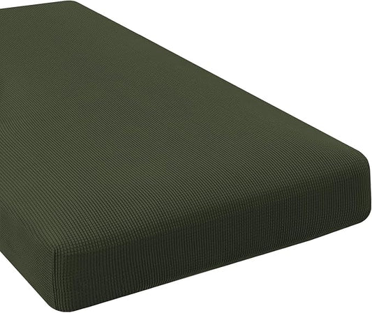 H.VERSAILTEX Super Stretch Individual Chaise Cover Sectional Couch Covers for L Shaped Sofa Both Left/Right Featuring Thick Jacquard Textured Twill Fabric (1 Piece Chaise Cover Large, Olive)-HomvellaHome