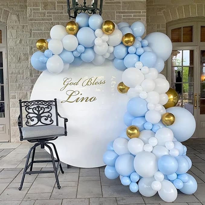 130pcs Light Blue Balloons Different Sizes 18" 12" 10" 5" Baby Blue Balloons for Boys Girls Birthday Baby Shower Gender Reveal Wedding Children's Day Decorations-HomvellaHome