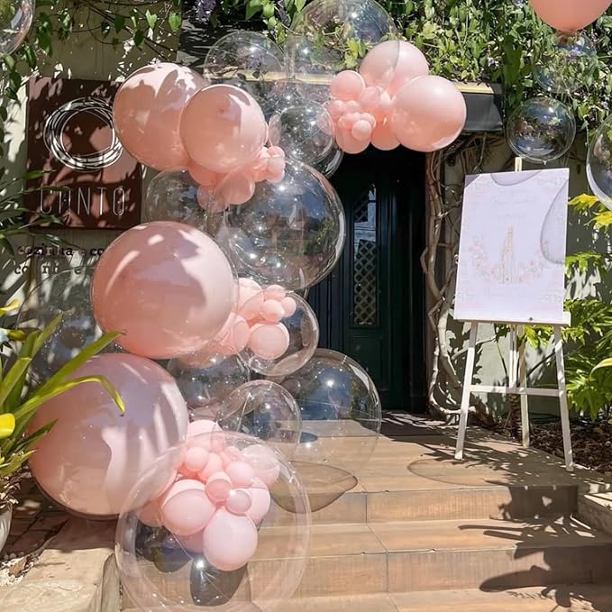 130pcs Clear Balloons Different Sizes 18" 12" 10" 5" Transparent Latex Balloon Garland Arch Kit for Birthday Baby Shower Graduation Wedding Gender Reveal Anniversary Party Decorations-HomvellaHome