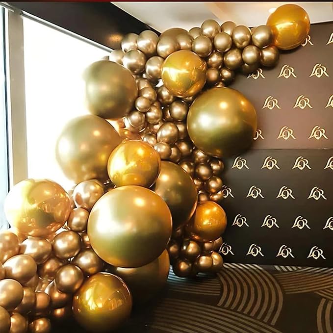 130pcs Metallic Gold Balloons Different Sizes 18" 12" 10" 5" Party Latex Balloons for Birthday Graduation Baby Shower Wedding Anniversary New Year Party Decorations-HomvellaHome
