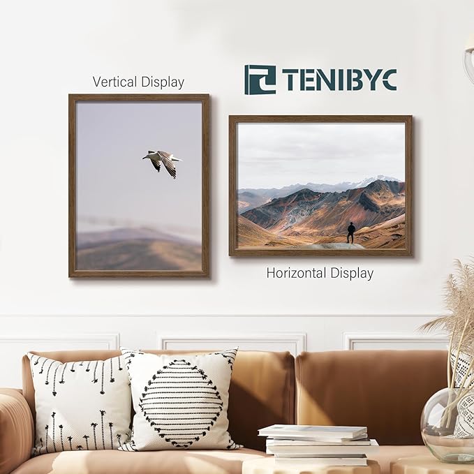 18x24 Poster Frame 3 Pack - Brown Woodgrain, Wood Picture frame, Gallery Picture Frame - Wall Hanging-HomvellaHome