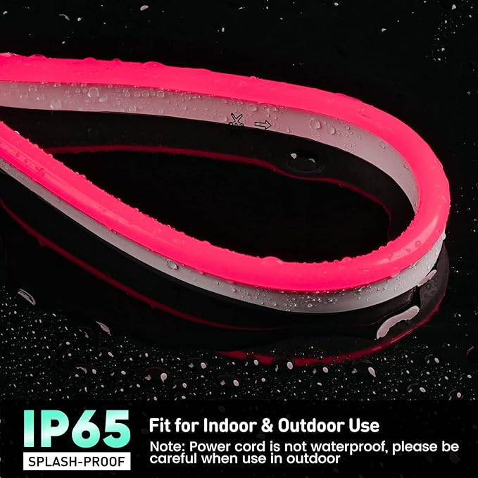 GZBtech Flexible LED Neon Rope Lights 50FT,AC 110-120V Waterproof Strip Light, 120 LEDs/M Cuttable Connectable Neon Lighting for Indoor Outdoor Home Decor/Commercial Building Use-Red 15M-HomvellaHome