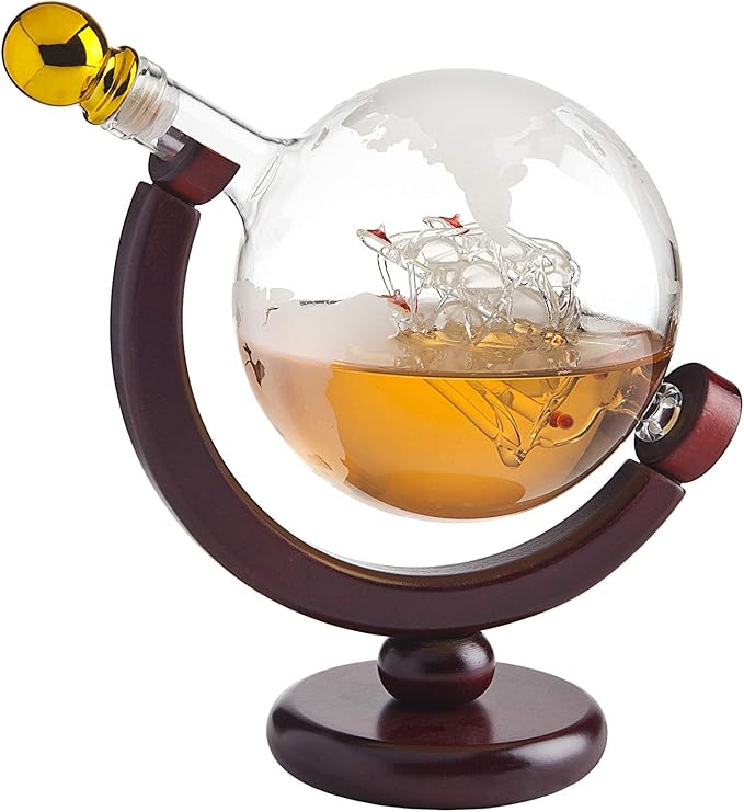 Godinger Whiskey Decanter Globe - for Liquor, Scotch, Bourbon, Vodka or Wine, Gifts for Men Dad - 850ml-HomvellaHome