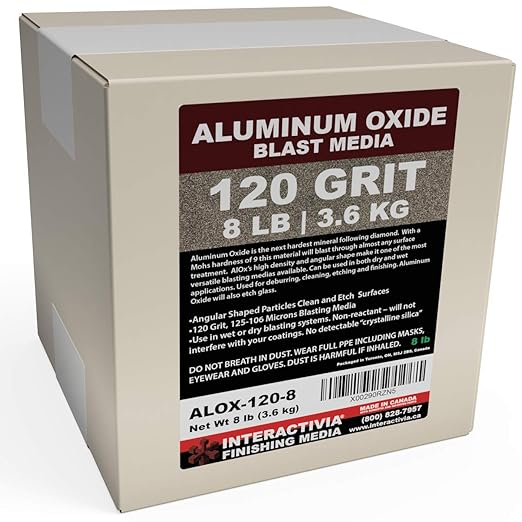#120 Aluminum Oxide - 8 LBS - Fine Sand Blasting Abrasive Media for Blasting Cabinet and Blasting Guns.