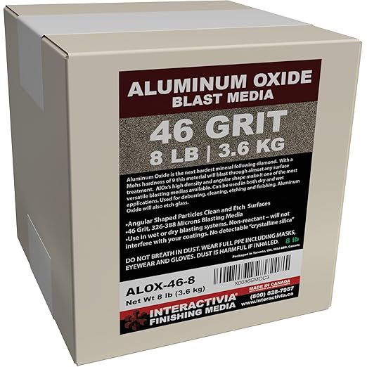 #46 Aluminum Oxide - 8 LBS - Coarse Sand Blasting Abrasive Media for Blasting Cabinet and Blasting Guns.