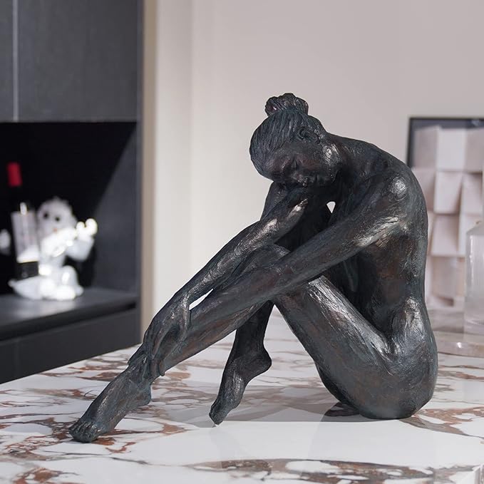 Guichifun Yoga Dancer Statue Home Decoration - Resin Bronze Sculpture Modern Creative Home Garden Statue Handicrafts Art Ware Home Décor Office Room or Outdoor Garden Gifts 16.3 x 7.15 x 13.9 Inch-HomvellaHome