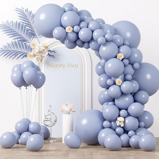 130pcs Dusty Blue Balloons Different Sizes 18" 12" 10" 5" Slate Blue Balloons for Boys Girls Baby Shower Wedding Anniversary Graduation Engagements Birthday Party Decorations-HomvellaHome