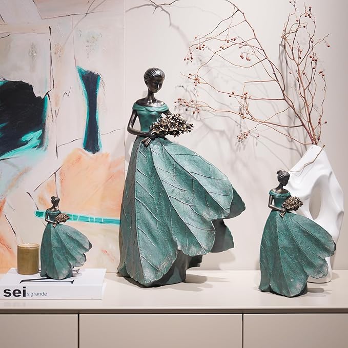 Guichifun Fairy Statue Collection Home Decoration - 22IN Leaf Angel Girls Resin Large Home Decor for Outside or Inside Rustic Garden Outdoor Yard Fantasy Figurines Gift 13.75 x 8.75 x 22 Inch-HomvellaHome