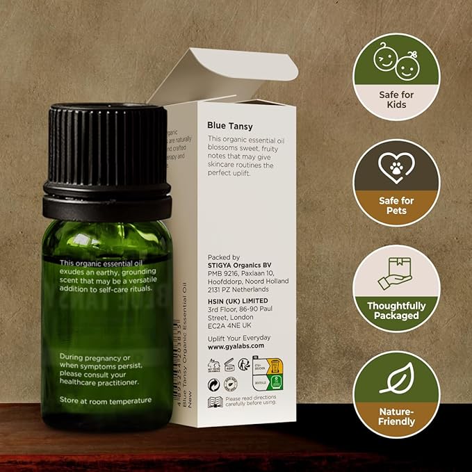 Gya Labs Blue Tansy Essential Oils for Skin - 0.17 Fl Oz - 100% Pure Natural Organic Blue Tansy Oil for Face, Diffuser, Candle Making Scent-HomvellaHome