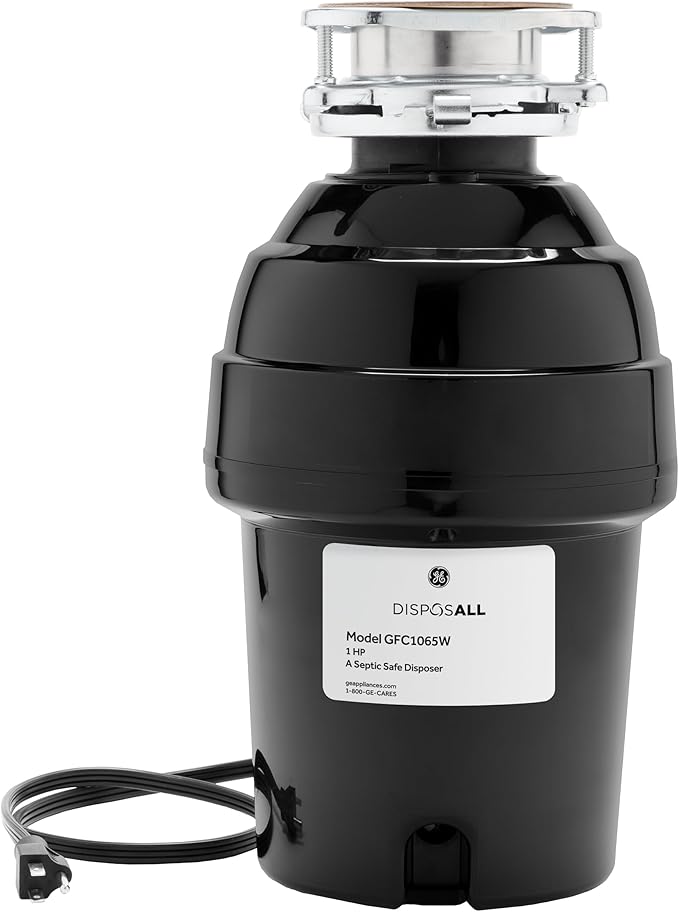GE GFC1065W Disposer, Black-HomvellaHome