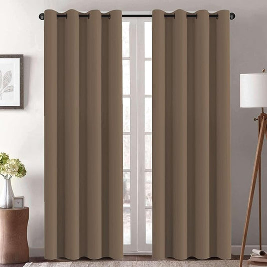 H.VERSAILTEX Blackout Curtains 84 inches Long for Living Room Thermal Insulated Room Darkening Window Treatment Panels Drapes Light Reducing Curtains for Bedroom, 2 Panels, 52" W x 84" L, Macchiato-HomvellaHome