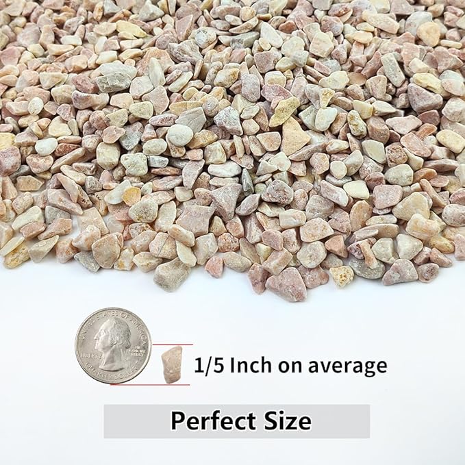 10LB Succulent and Cactus Gravel Pebbles, 1/5 Inch Natural Decorative Polished Stones, River Rocks for Plants, Vases, Aquariums, Terrarium and Outdoor Gardening,Peach-HomvellaHome