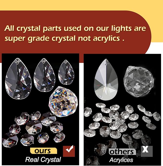 Ganeed Crystal Chandeliers,Vintage 8 Lights Pendant Light,K9 Clear Crystal Chandelier Lighting Fixtures,Ceiling Light for Living Room Bedroom Restaurant Porch Hallway (Black)-HomvellaHome