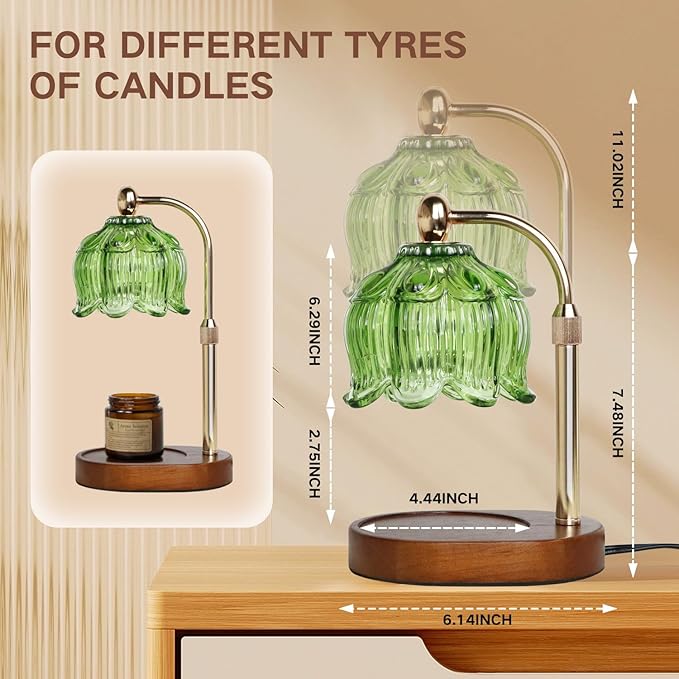 GEEZO Fragrance Candle Warmer Lamp，Electric Candle Warmer with Timer & Dimmer，Mom Christmas Birthday Gifts for Women, House Warming Gifts New Home Bedroom Decor-HomvellaHome