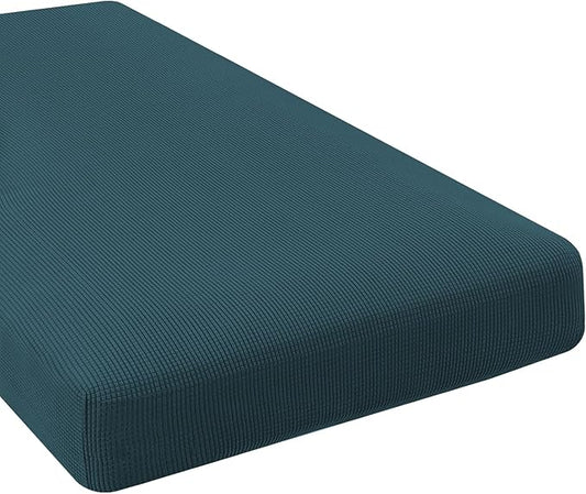 H.VERSAILTEX Super Stretch Individual Chaise Cover Sectional Couch Covers for L Shaped Sofa Both Left/Right Featuring Thick Jacquard Textured Twill Fabric (1 Piece Chaise Cover, Deep Teal)-HomvellaHome