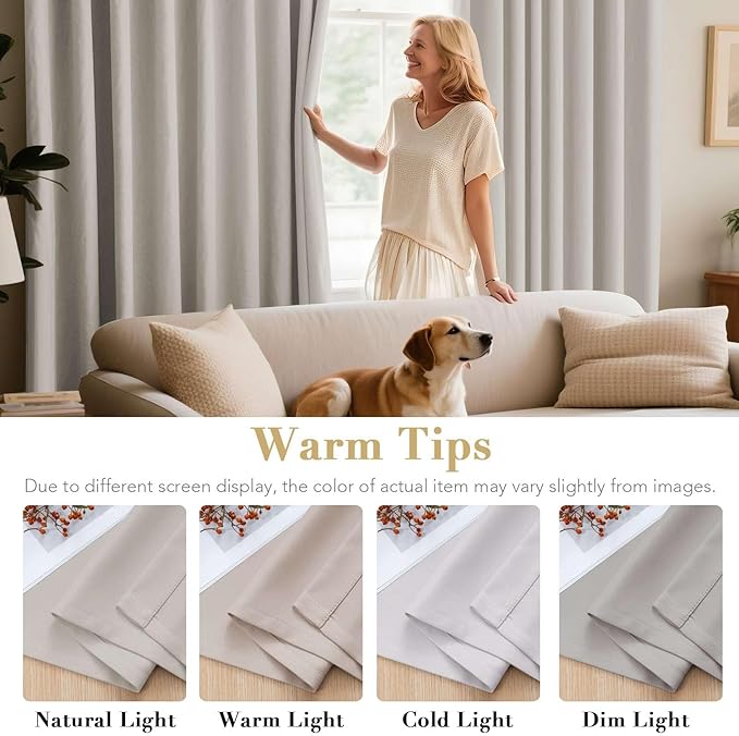 H.VERSAILTEX Premium Blackout Thermal Insulated Room Darkening Curtains for Bedroom/Living Room - Classic Grommet Top (2 Panels, Stone, 52 Inch by 72 Inch)-HomvellaHome