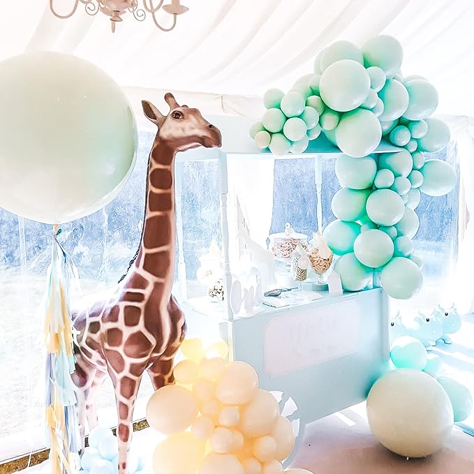 130pcs Mint Green Balloons Different Sizes 18" 12" 10" 5" Pastel Light Green Balloons for Boys Girls Birthday Baby Shower Gender Reveal Wedding Decorations-HomvellaHome
