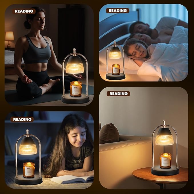 GEEZO Fragrance Candle Warmer Lamp，Electric Candle Warmer with Timer & Dimmer，Mom Christmas Birthday Gifts for Women, House Warming Gifts New Home Bedroom Decor-HomvellaHome