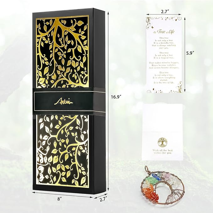 Gifts for Mom & Grandma - Outdoor Wind Chimes with Engraved Tree of Life, Large Patio Hanging Decor for Garden, Yard, Christmas, Anniversary Celebrations-HomvellaHome