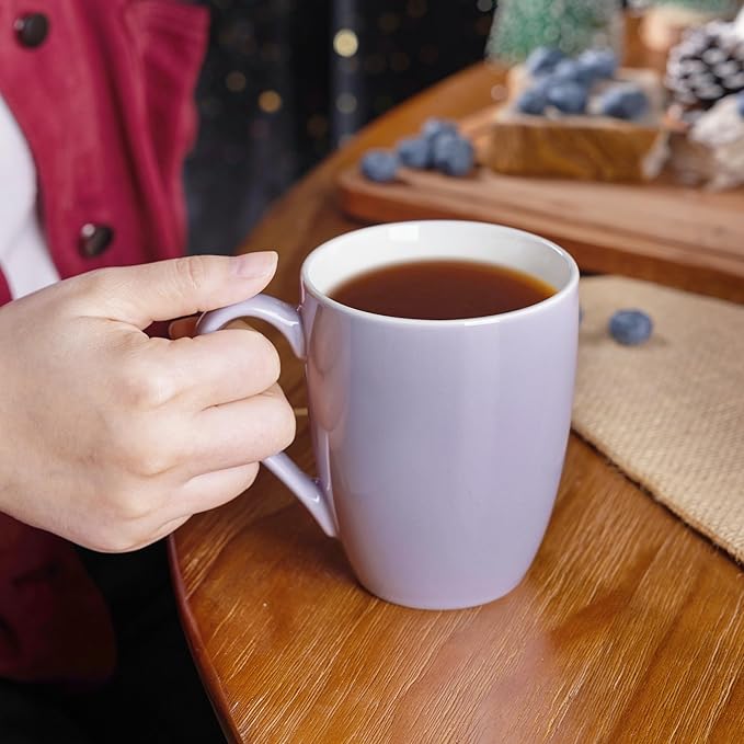 GBHOME 16oz Coffee Mugs Set of 6, Large Ceramic Coffee Mugs for Man, Woman, Dad, Mom, Modern Coffee Mugs Set with handle for Tea/Latte/Cappuccino/Milk/Cocoa. Dishwasher&Microwave Safe,Puple-HomvellaHome