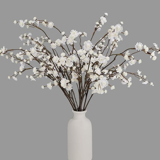 Geegoods 10 Stems White Faux Flowers for Vase – Real Touch Artificial Baby Breath Branches Long Stem for Tall Vase Indoor Home Table Centerpieces Decoration-HomvellaHome