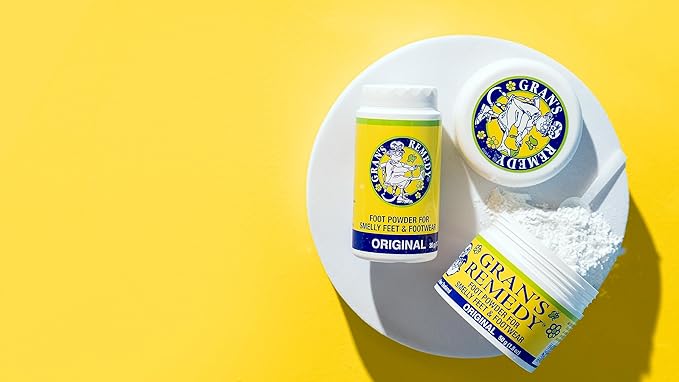 Gran's Remedy Shoe Deodorizer and Foot Powder for Smelly Feet - Effective Shoe Odor Eliminator in Travel Size - Absorbs Sweat and Moisture for Shoes and Feet - Unscented-HomvellaHome