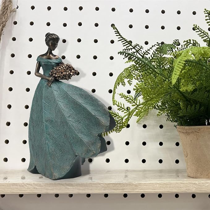 Guichifun Fairy Statue Collection Home Decoration - Leaf Angel Girls Resin Modern Table Decor for Living Room Office Sculpture Decor for Women Indoor Rustic Figurines Gift 5 x 3 x 7.5 Inch-HomvellaHome