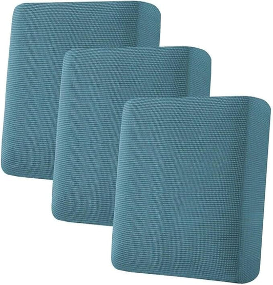 H.VERSAILTEX Super Stretch Individual Seat Sofa Covers Couch Slipcover Sets Thick Jacquard Textured Twill Fabric (3 Piece Sofa Cushion Covers, Storm Blue)-HomvellaHome