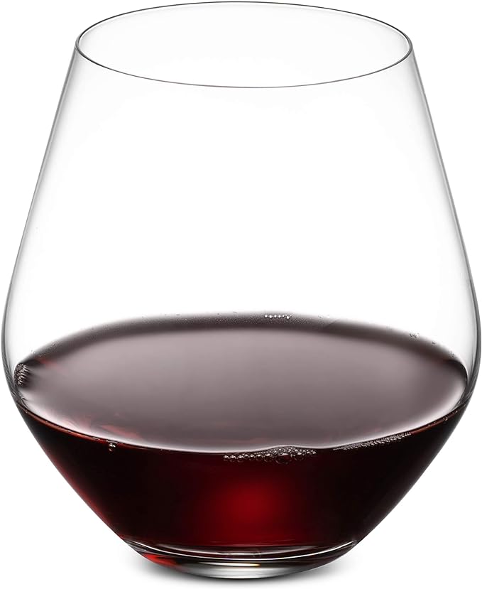 Godinger Wine Glasses, Stemless Wine Glasses, Red Wine Glasses, Wine Drinking Glasses, Stemless Wine Glass - 17oz, Set of 4 - Made in Europe-HomvellaHome