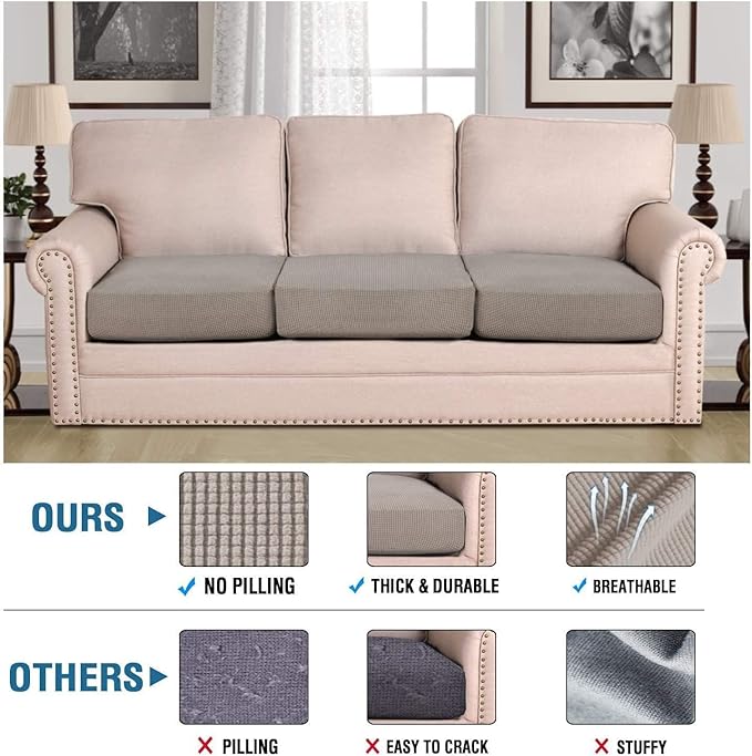 H.VERSAILTEX Super Stretch Stylish Cushions Covers/Furniture Cover Spandex Jacquard Small Checked Pattern Super Soft Slipcover Washable Individual-HomvellaHome