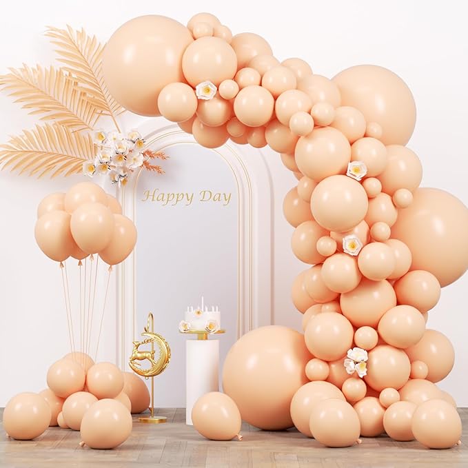 130pcs Pastel Orange Balloons Different Sizes 18" 12" 10" 5" Peach Latex Balloon Garland Arch Kit for Birthday Baby Shower Graduation Wedding Gender Reveal Party Decorations-HomvellaHome