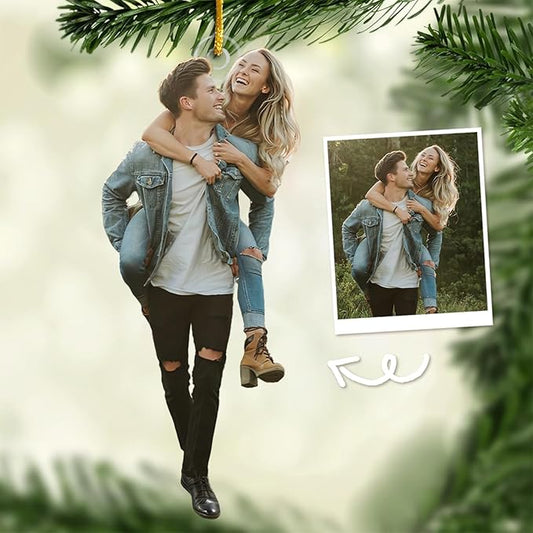 DOPTIKA Personalized Photo Ornament, 2D Christmas Ornaments Gifts for Couples 2025, Personalized Christmas Ornaments 2025, Couple Gifts for Husband Wife Boyfriend Girlfriend, Photo Ornament