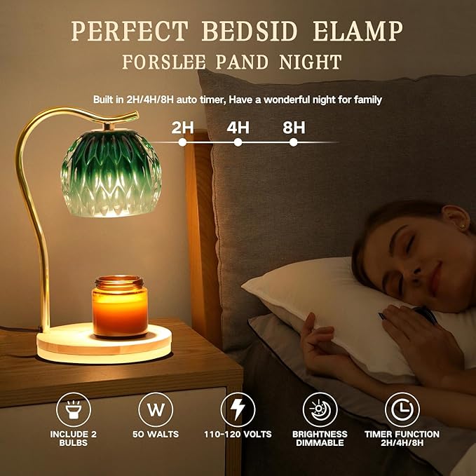 GEEZO Fragrance Candle Warmer Lamp，Electric Candle Warmer with Timer & Dimmer，Mom Christmas Birthday Gifts for Women, House Warming Gifts New Home Bedroom Decor-HomvellaHome