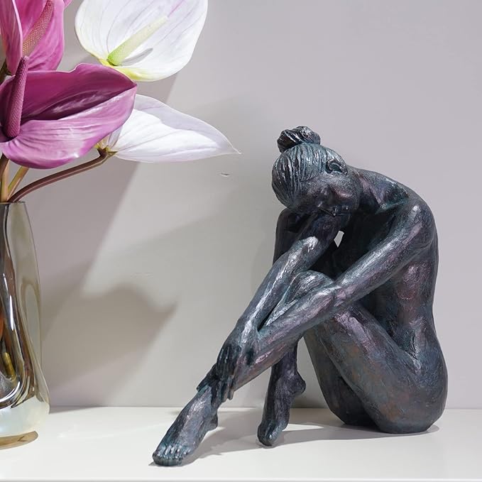 Guichifun Yoga Dancer Statue Home Decoration - Resin Bronze Sculpture Modern Creative Home Garden Statue Handicrafts Art Ware Home Décor Office Room or Outdoor Garden Gifts 16.3 x 7.15 x 13.9 Inch-HomvellaHome