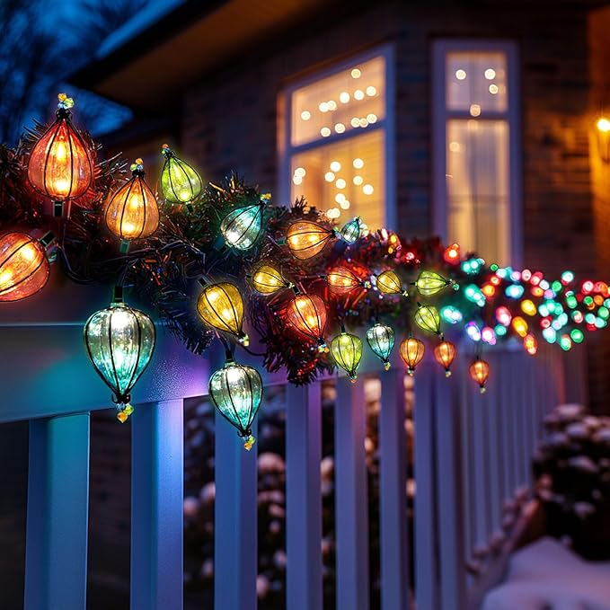 16 Pcs of 11FT Multicolor String Lights with 10 Bulbs, UL Listed Connectable Waterproof Decorative LED Lights Hanging for Backyard Patio, Indoor/Outdoor for Christmas Wedding Party Festival Lighting-HomvellaHome