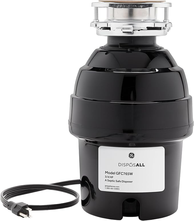 GE GFC765W Disposer, Black-HomvellaHome