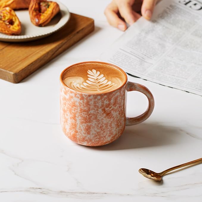 12 OZ Coffee Mugs Set of 6, Modern Coffee Mugs Set with handle for Tea/Latte/Cappuccino/Milk/Cocoa.-HomvellaHome