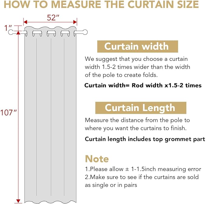 H.VERSAILTEX Blackout Curtains for Bedroom 108 Inches Length, Extra Long Thermal Insulated Grommet Curtains, Room Darkening Window Treatment Draperies/Panels for Living Room, Dove Gray, 2 Panels-HomvellaHome