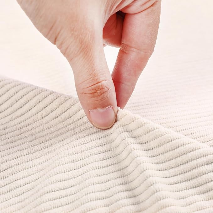 2 Pack Round Inflatable Pouf Ottoman Foot Rest for Couch 20 x 16 Inch Cozy Portable Floor Corduroy Poufs Foot Stool Ottoman with Pump for Living Room Bedroom Chair, Beige-HomvellaHome